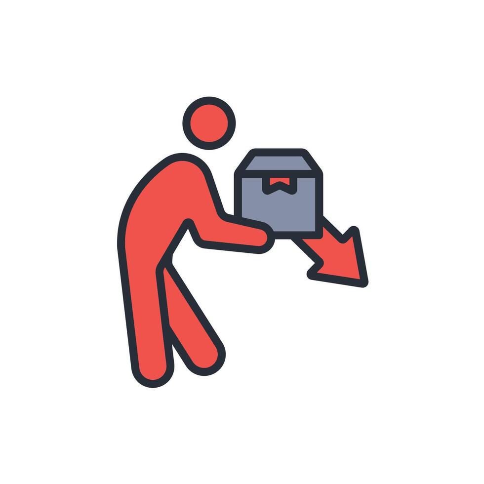 courier icon colours life style vector