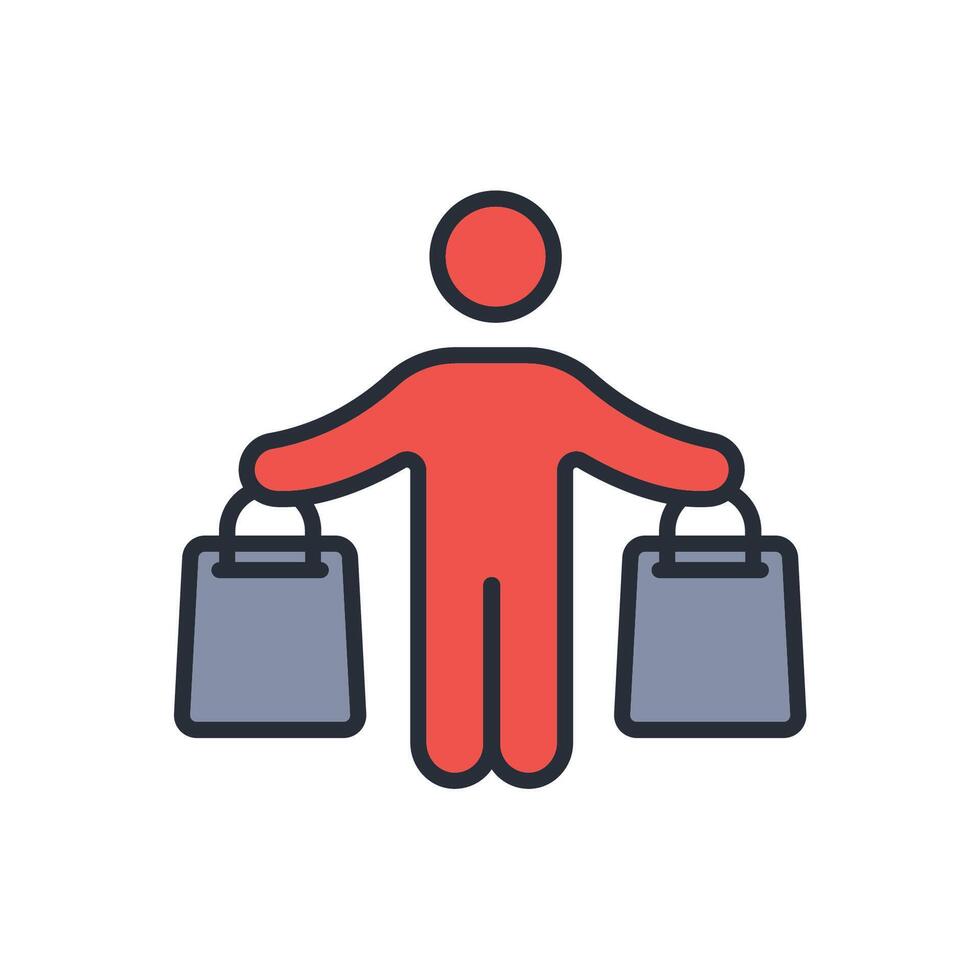shopper icon colours life style vector