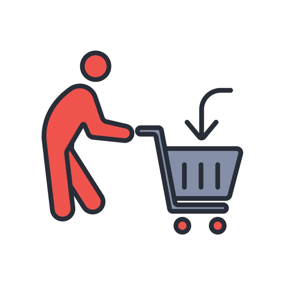 Shopping icon colours life style vector