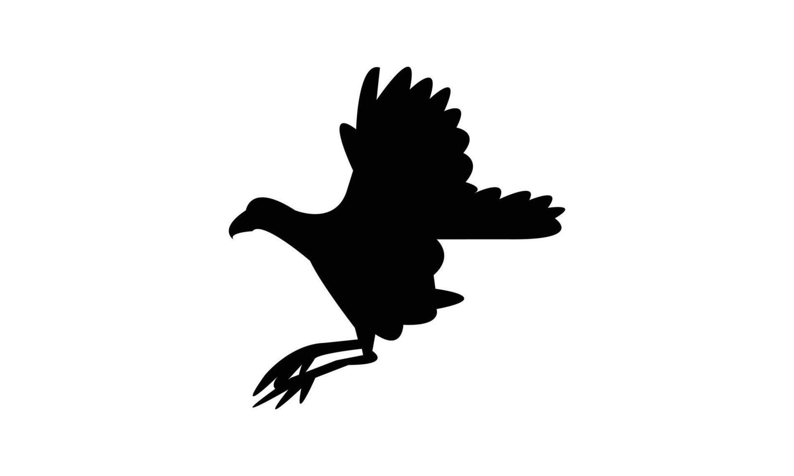 Flying African swamphen bird Silhouette vector