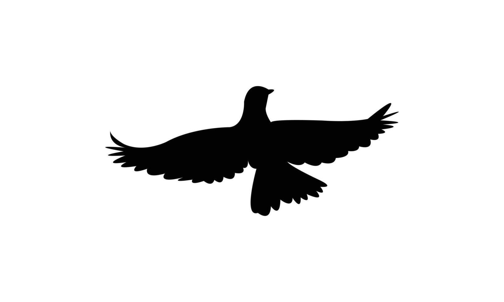 Flying African thrush bird Silhouette Design And Illustration. vector
