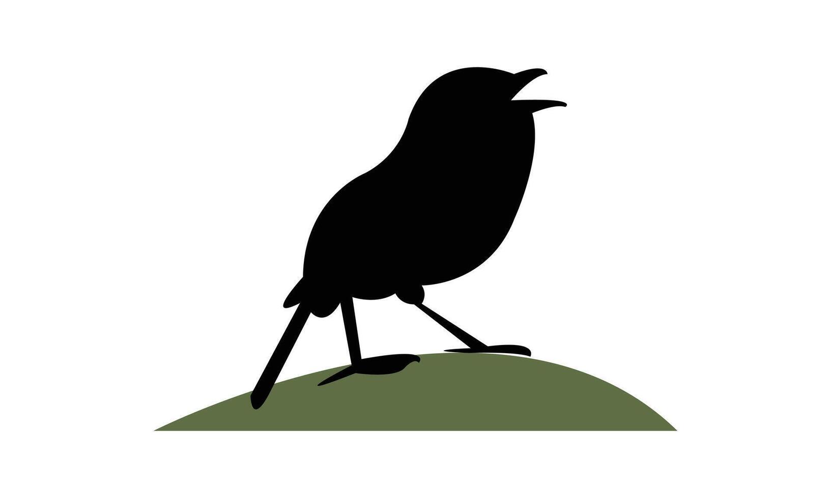 African stonechat bird Silhouette Design vector