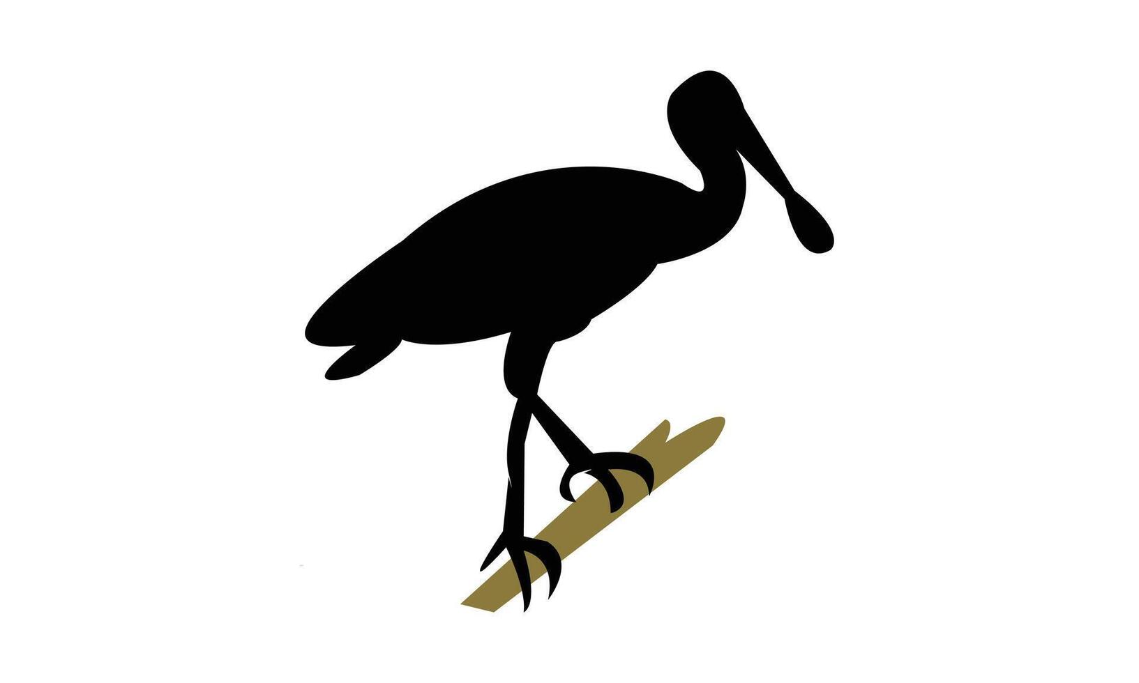 African spoonbill bird Silhouette vector