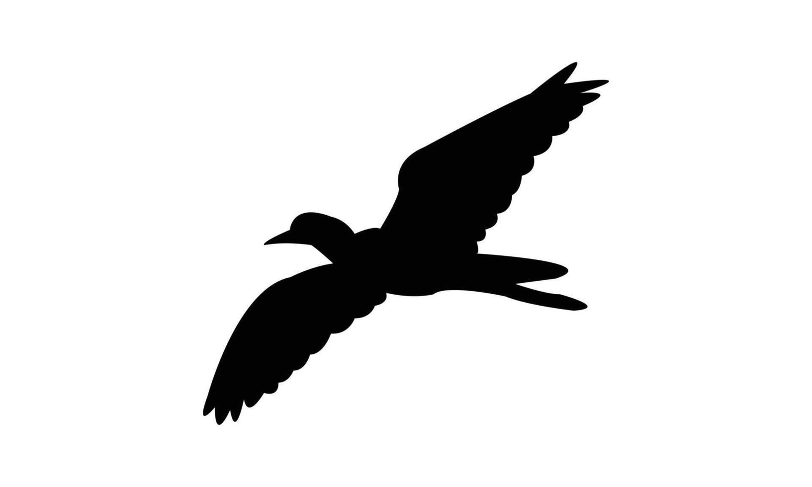 Flying African wattled lapwing black Silhouette Design And Illustration. vector