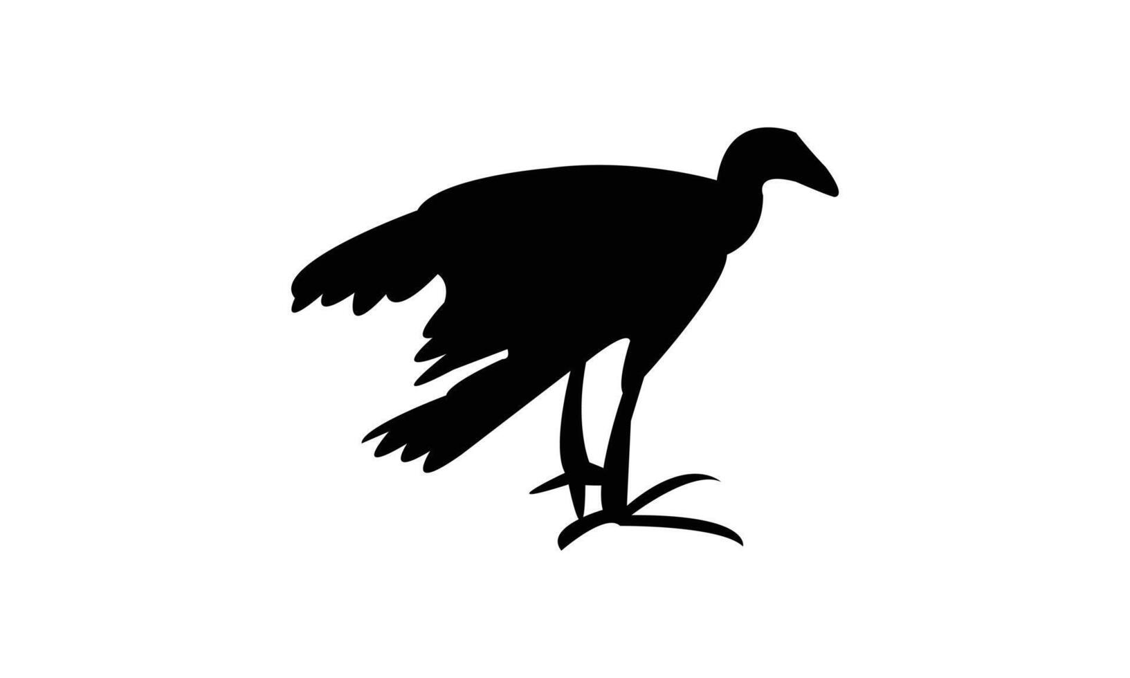 African swamphen bird Silhouette Design vector