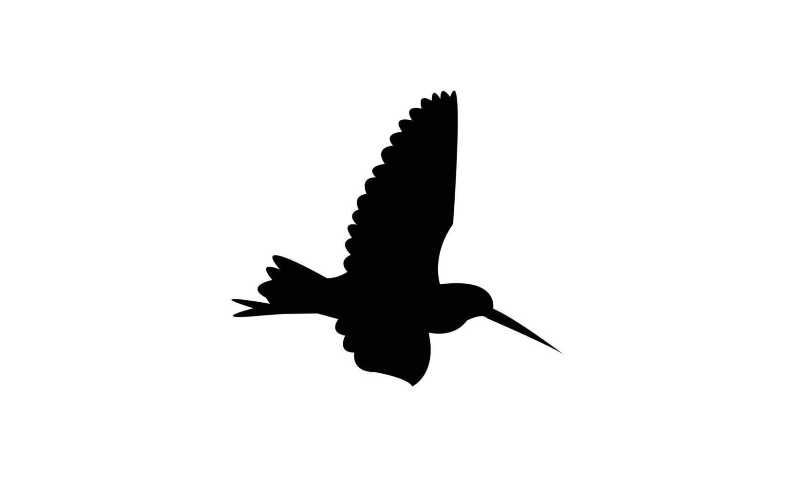 Flying African snipe black Silhouette Design And Illustration. vector