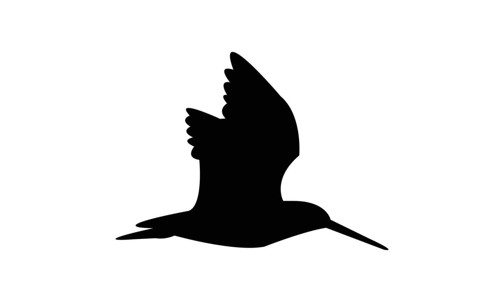 Flying African snipe bird Silhouette Design vector