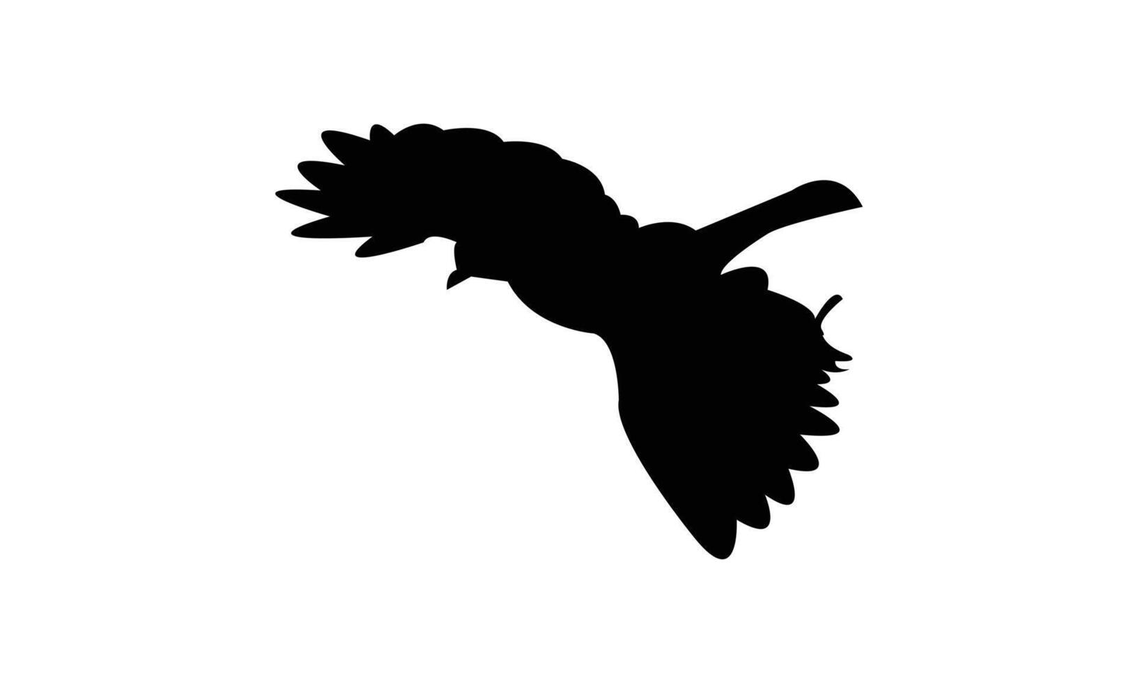 Flying African stonechat bird Silhouette Design And Illustration. vector