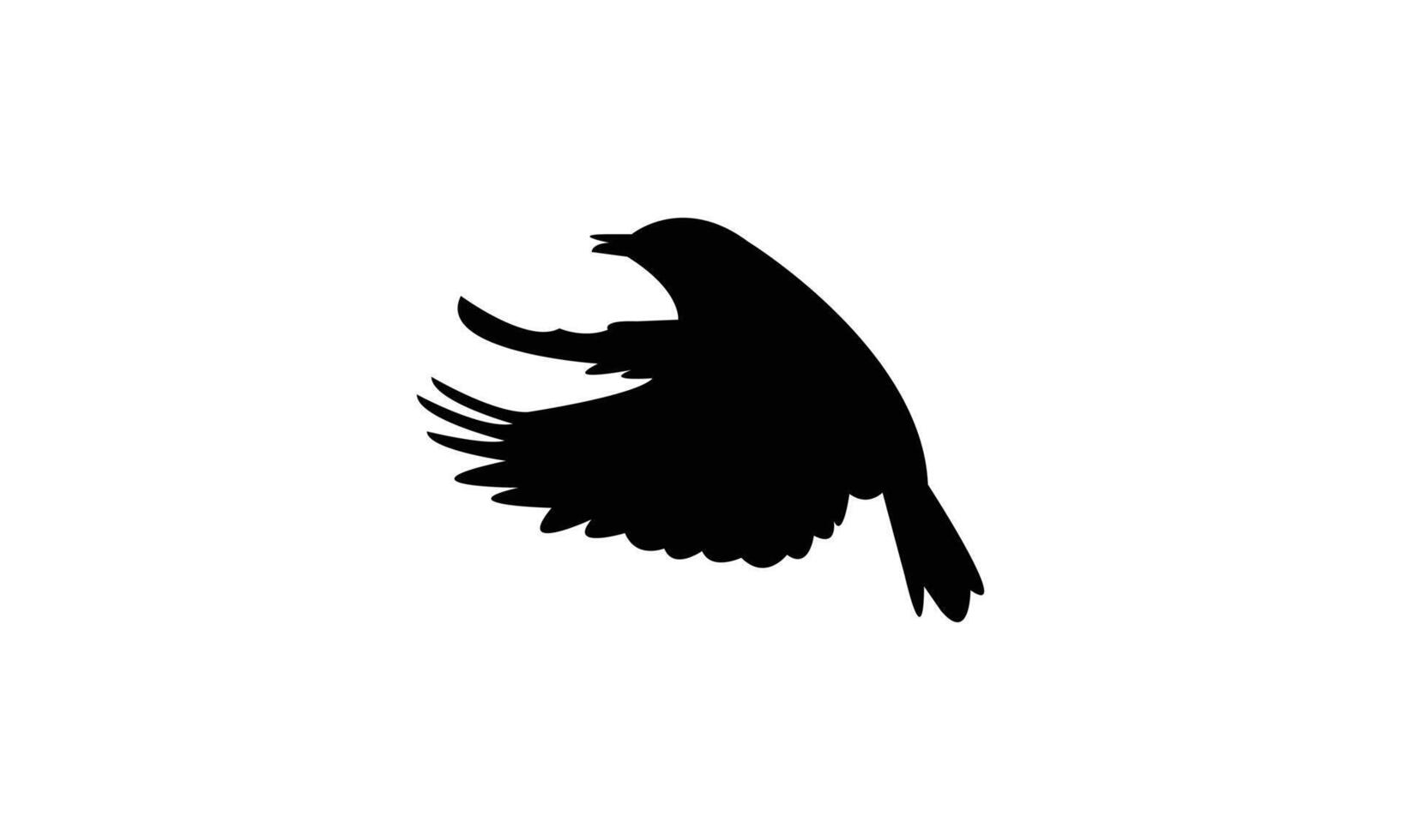 Flying African stonechat bird Silhouette Design vector