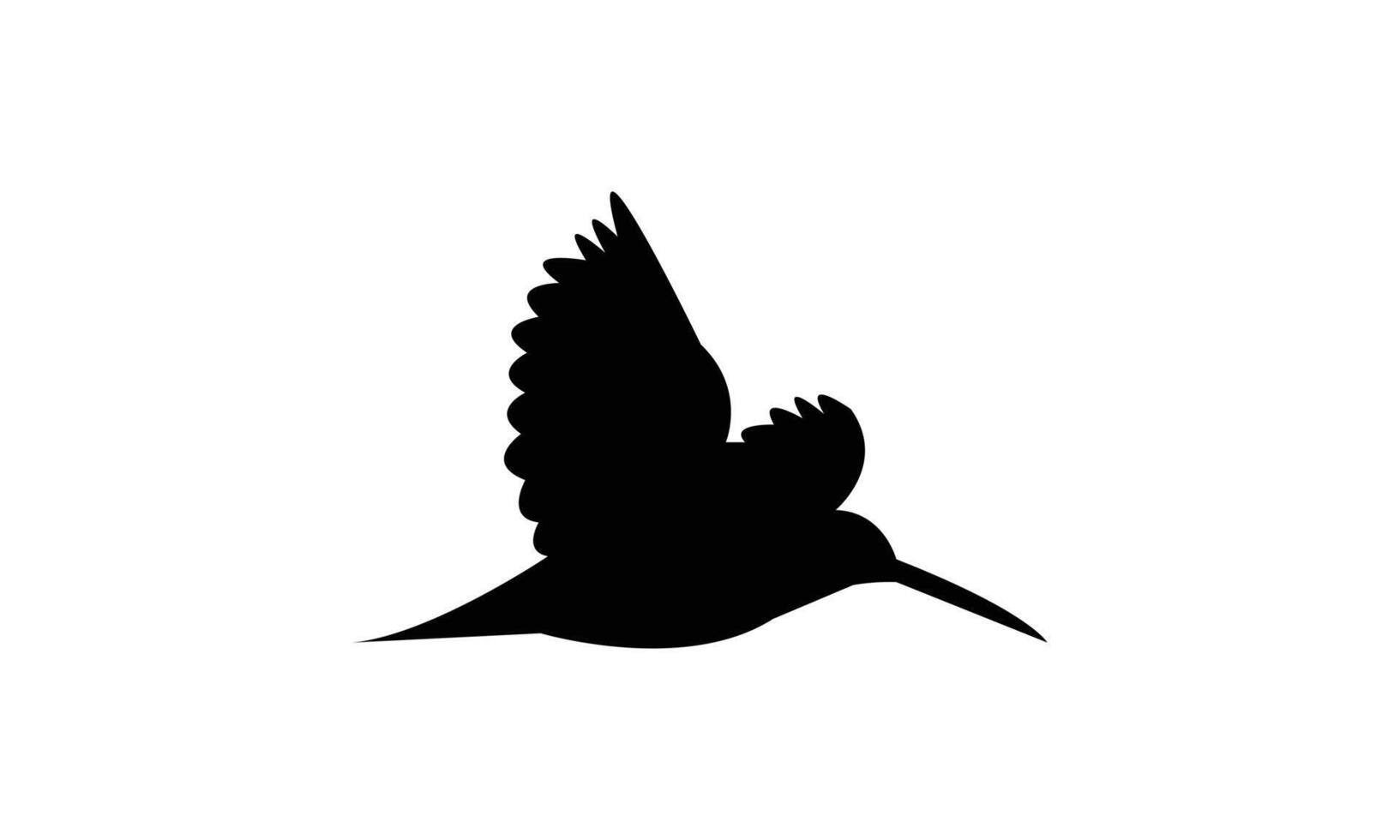 Flying African snipe bird Silhouette Design And Illustration. vector
