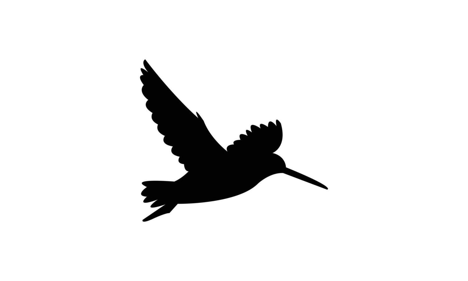 Flying African snipe bird black Silhouette Design And Illustration. vector