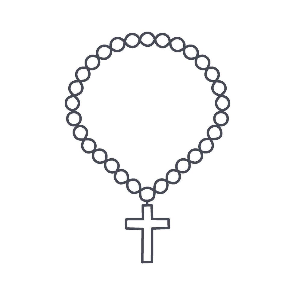 a rosary with a cross on it and in circle shape vector