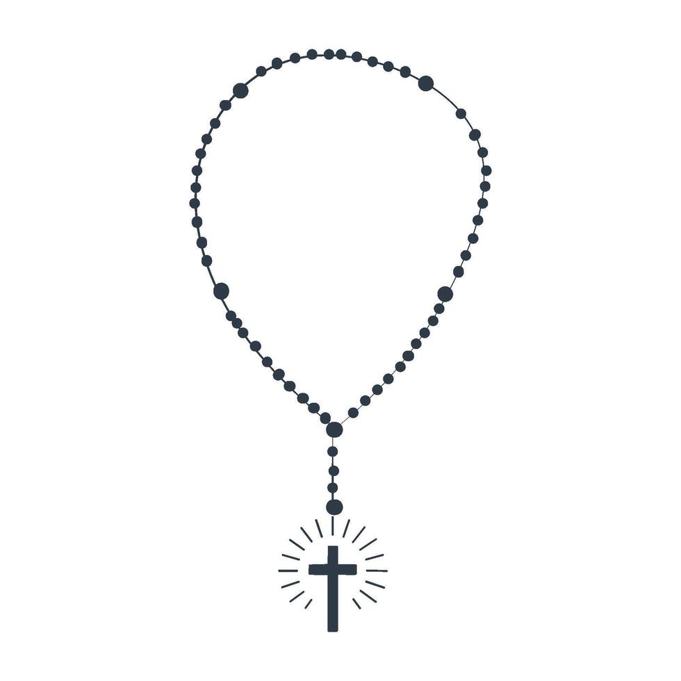 a rosary with a cross art vector