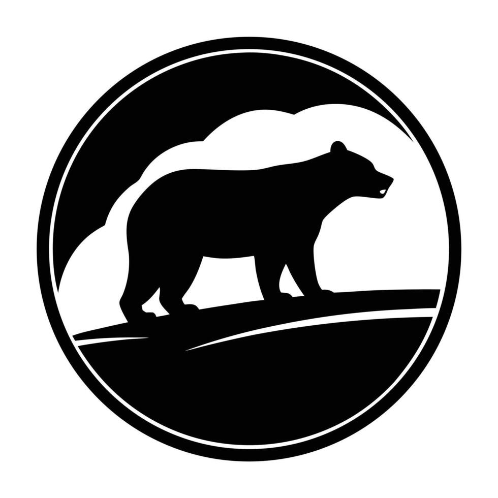 A black and white bear logo on a white background vector