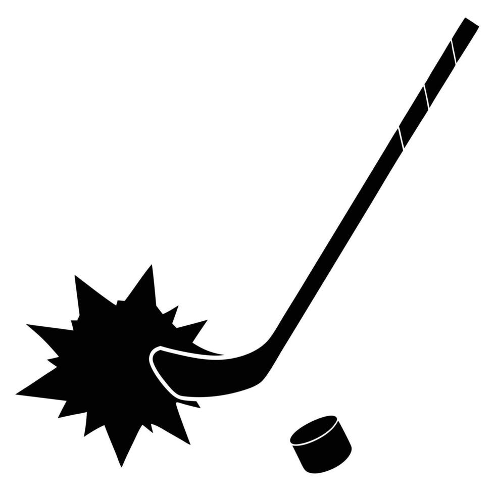 Hockey stick and puck on a white background vector