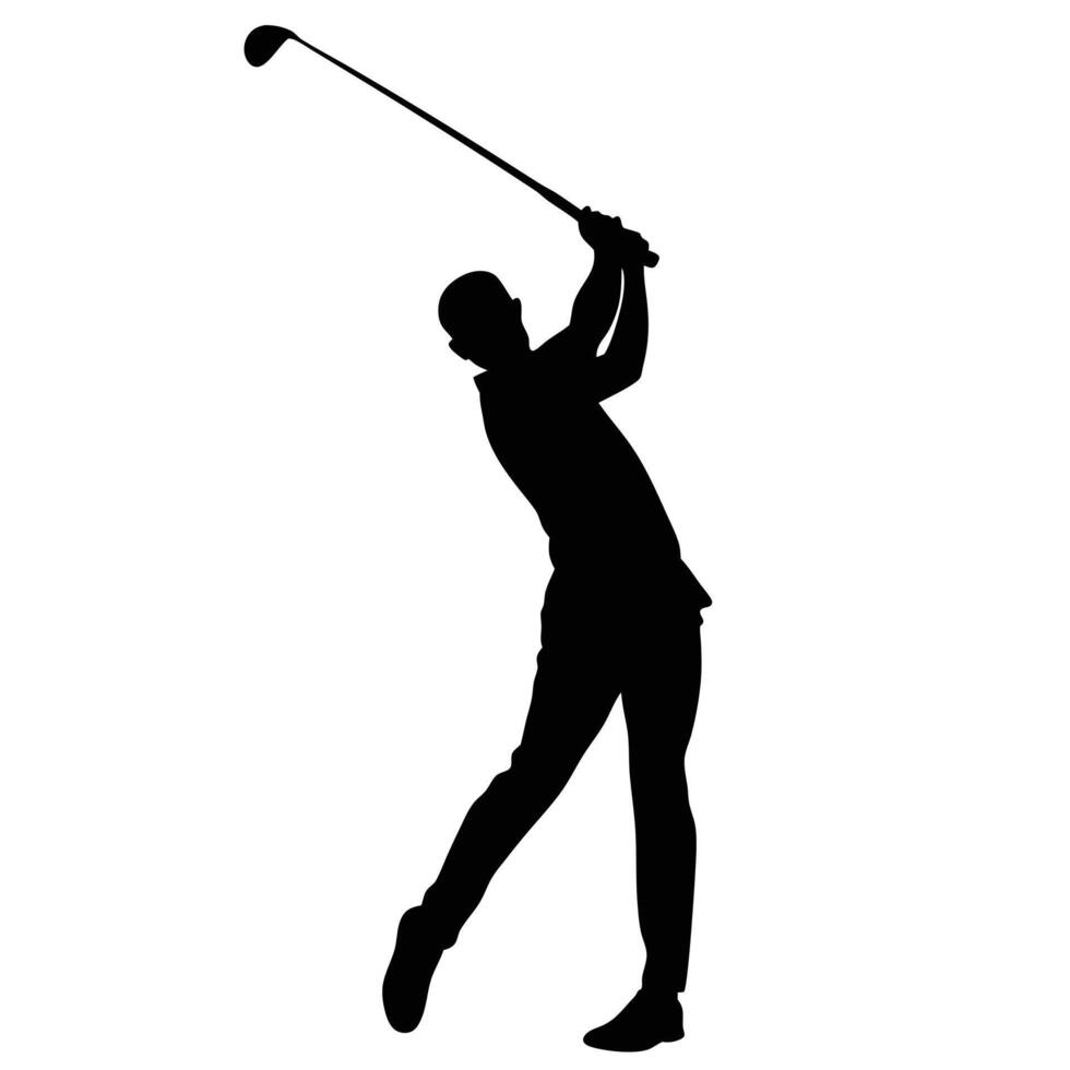 Golf player silhouette on white background vector