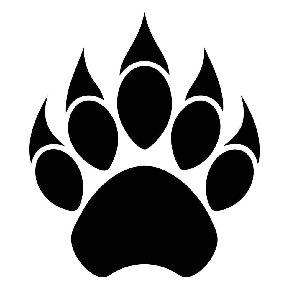 A black bear paw print on a white background vector