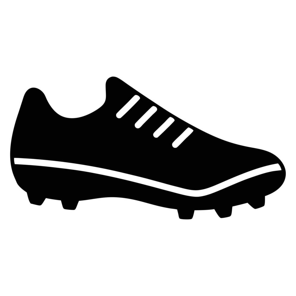A black soccer shoe icon on a white background vector