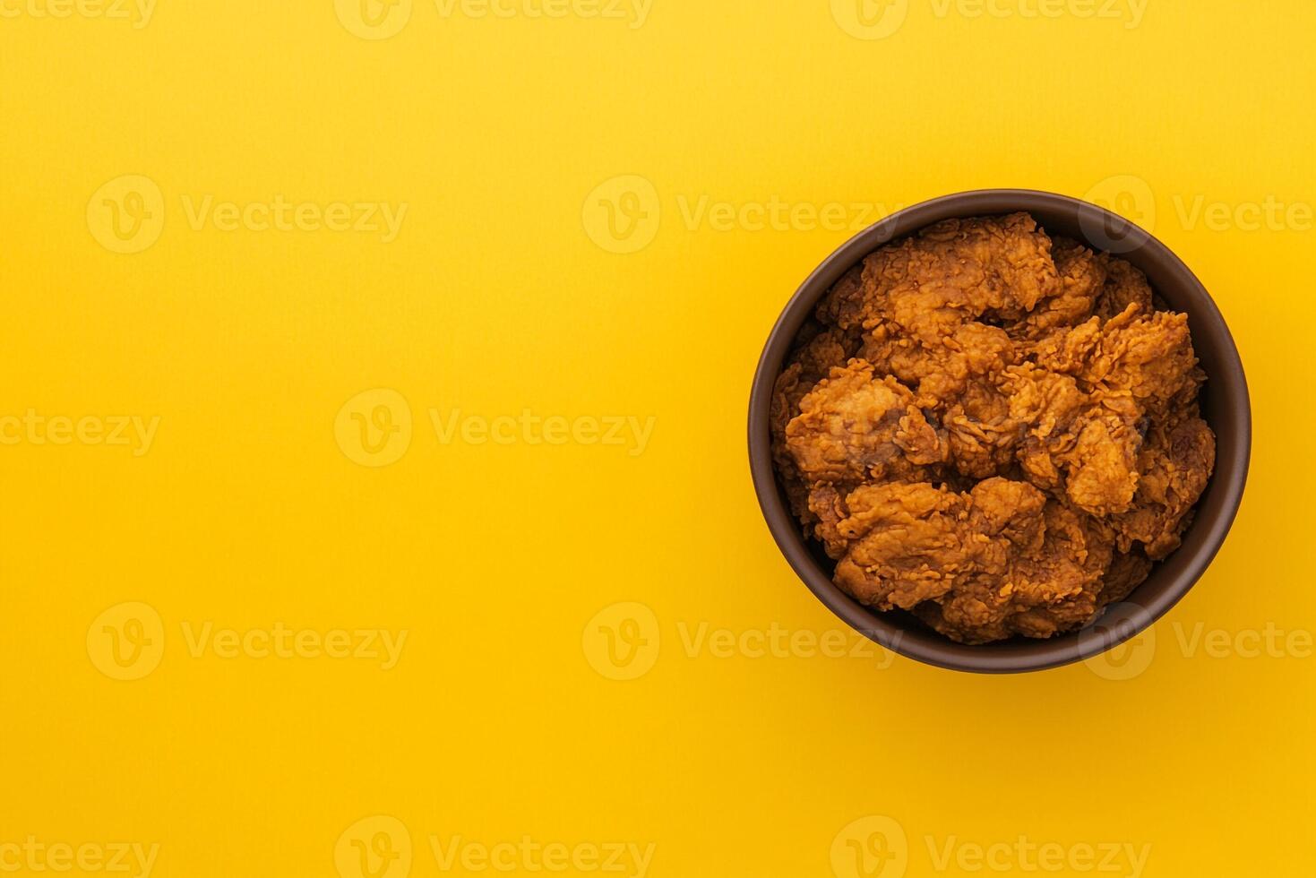 Top View Of Chicken Fried Steak On Vibrant Background With Copy Space, Food Photography photo
