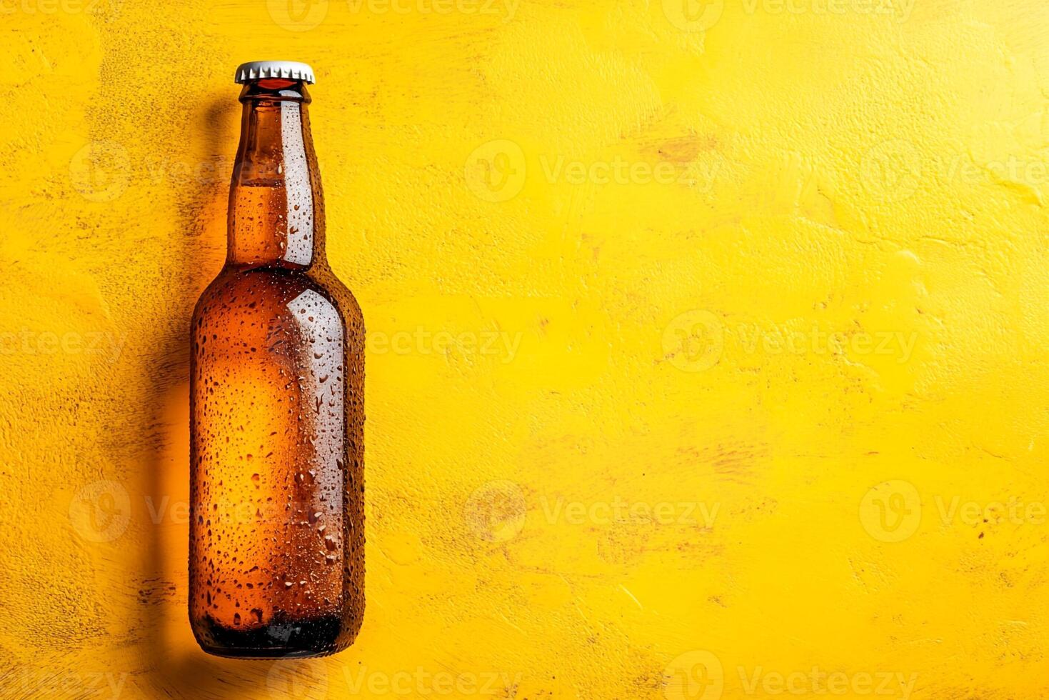 Top View Of Pre-Packaged Ipa Beer On Vibrant Background With Copy Space, Food Setting photo