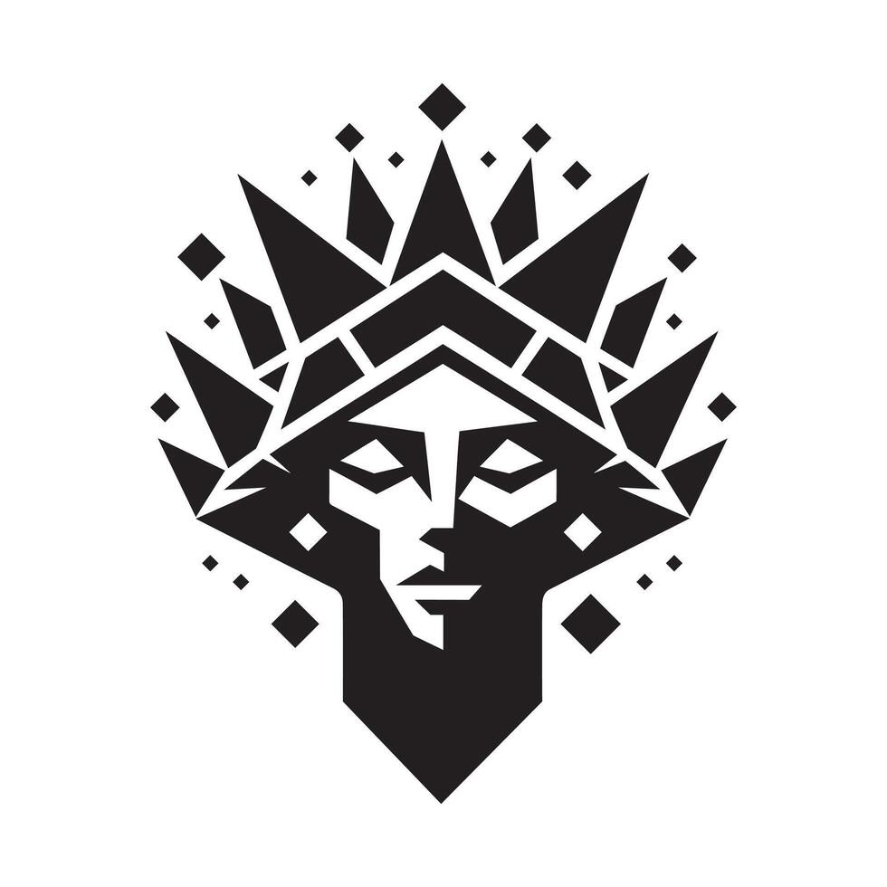 Queen feminine crown silhouette logo icon isolated on white background, clip art design vector