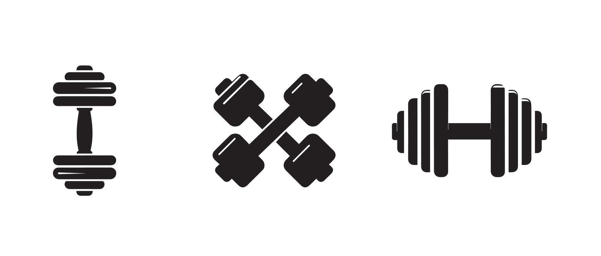 Dumbbell black solid silhouette isolated on white background, clip art logo icon vector