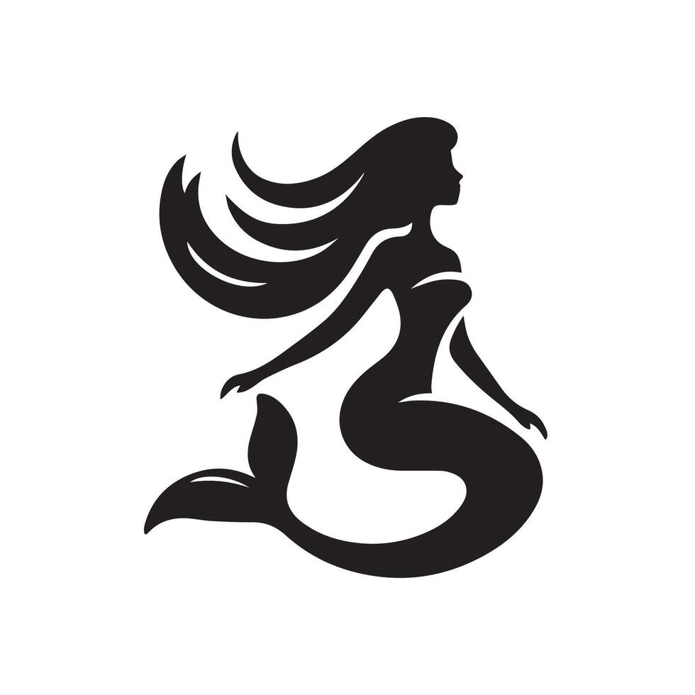 Marmeid silhouette design , clip art icon vector