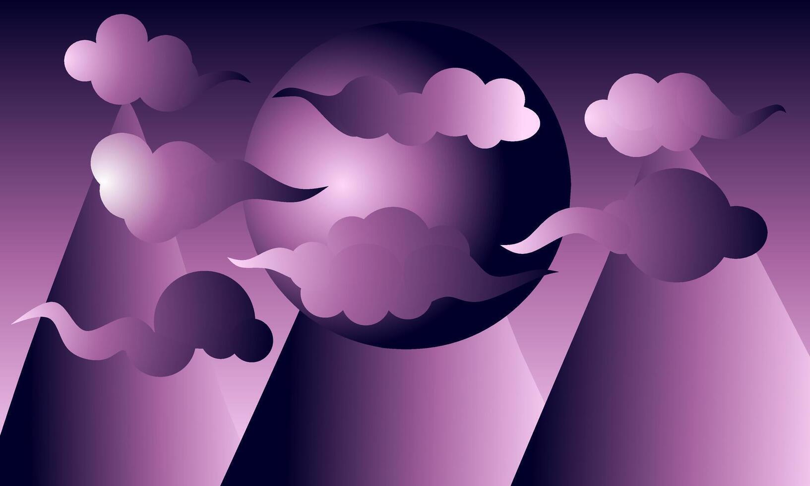 Set realistic clouds gradient background vector