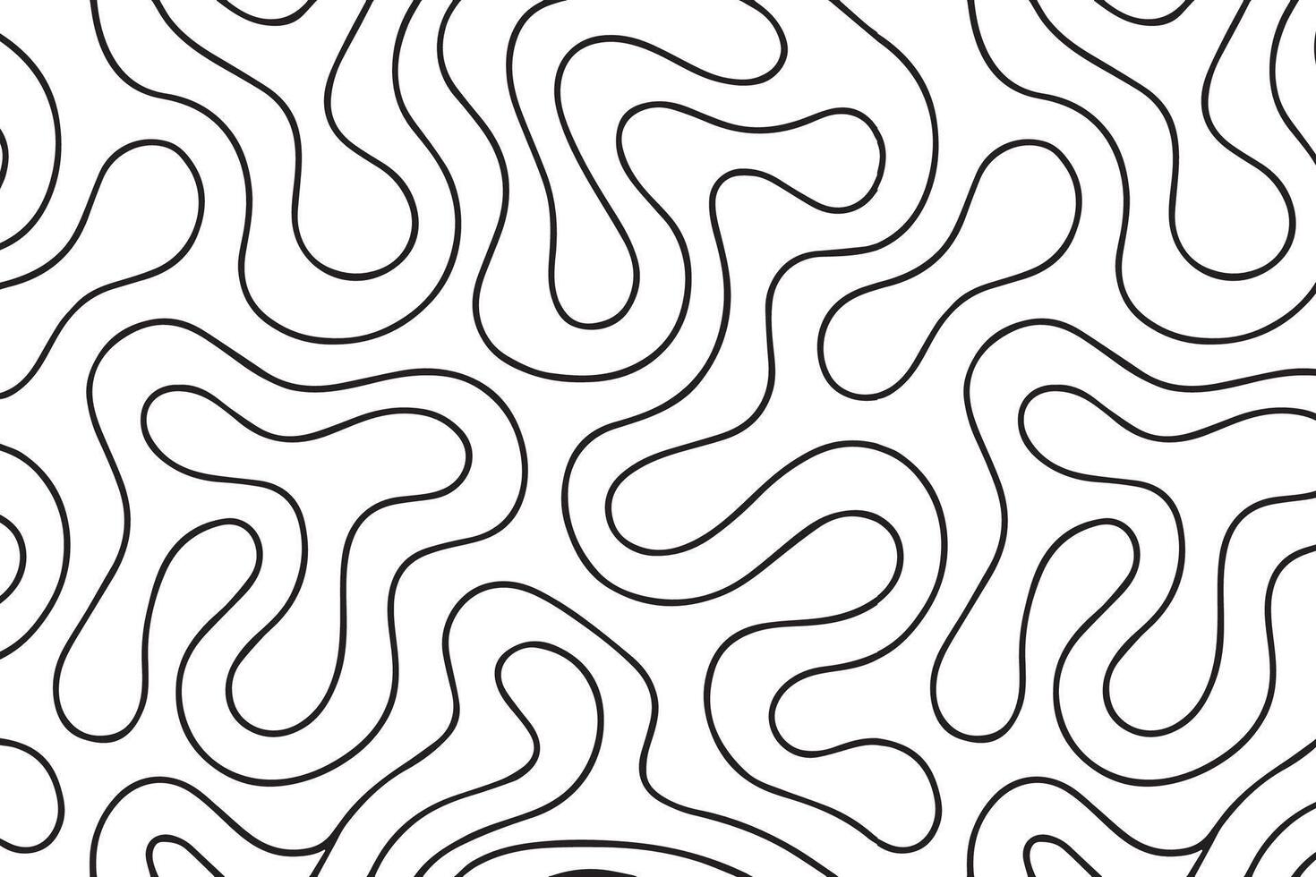 Abstract Seamless Black and White Curvy Line Pattern for Modern Backgrounds Wallpapers and Surface Design vector