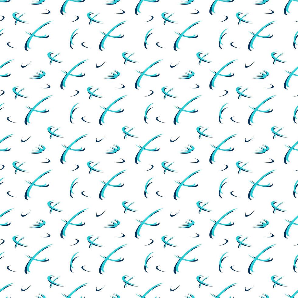 Seamless pattern with flowing turquoise and navy brushstrokes on white background. Dynamic abstract design for textiles, digital backgrounds, and modern decor with a fresh coastal aesthetic. vector