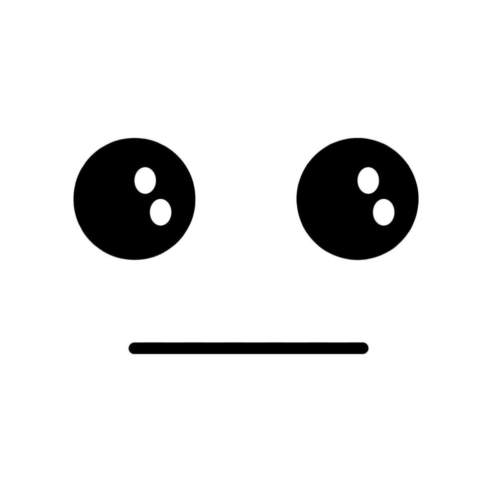 Kawaii Face Expression - Neutral Emotion vector