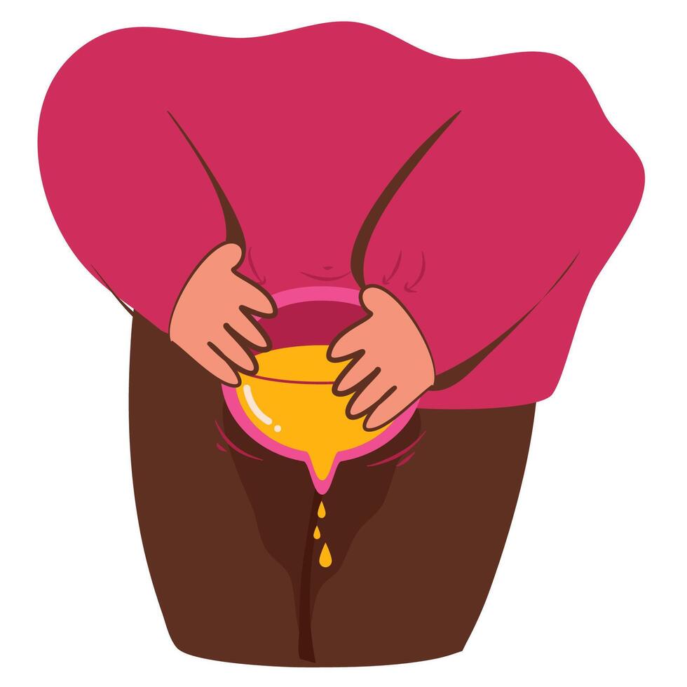 Woman having overactive bladder vector