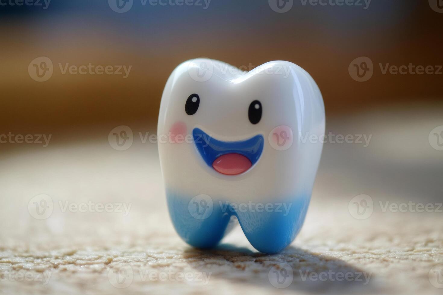 Happy tooth promoting dental health and hygiene photo