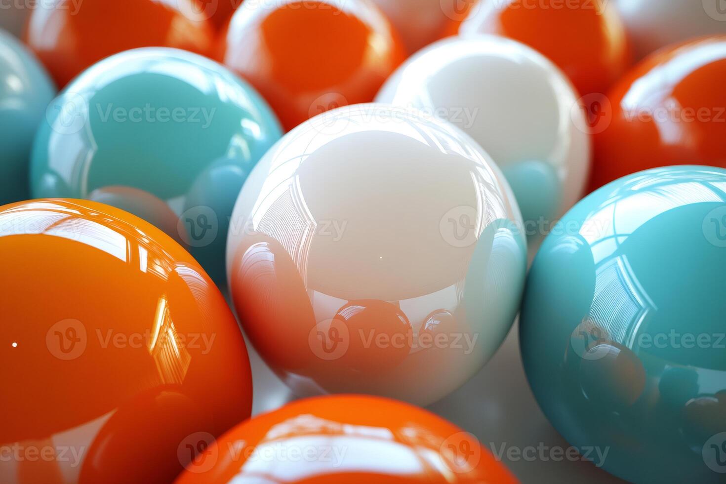 Vibrant collection of colorful glossy spheres.. photo