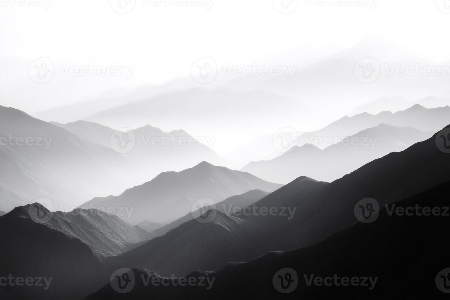 Black and white mountain ridges creating stunning landscape vista photo