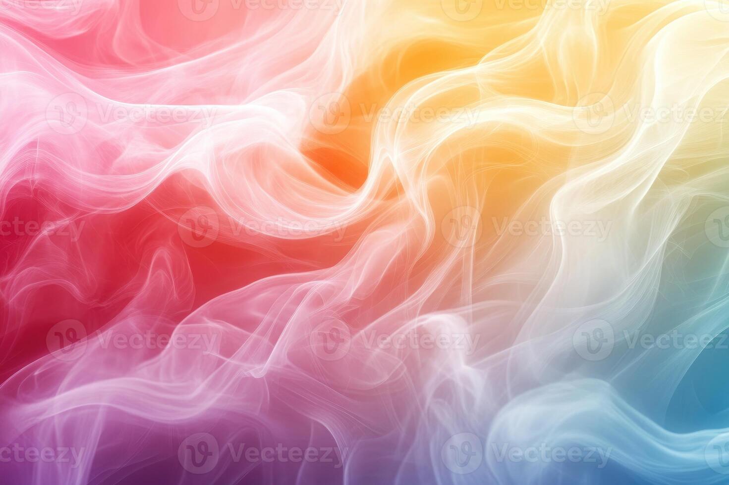 Colorful transparent fabric flowing and forming wavy shapes photo
