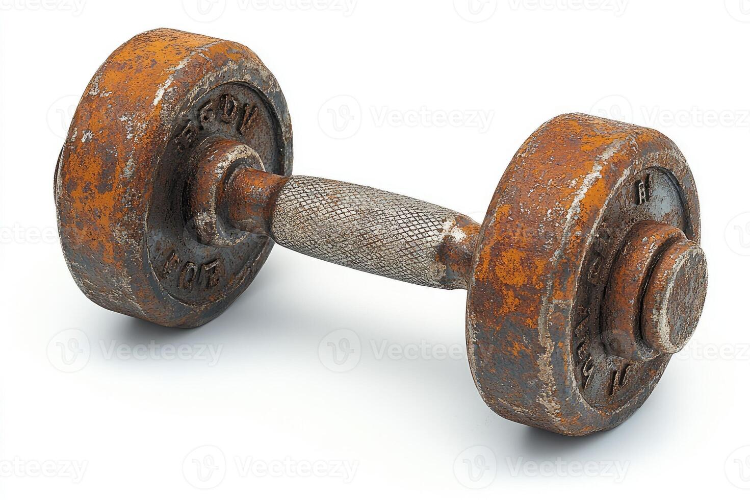 Adjustable dumbbell isolated on white background for fitness training. photo