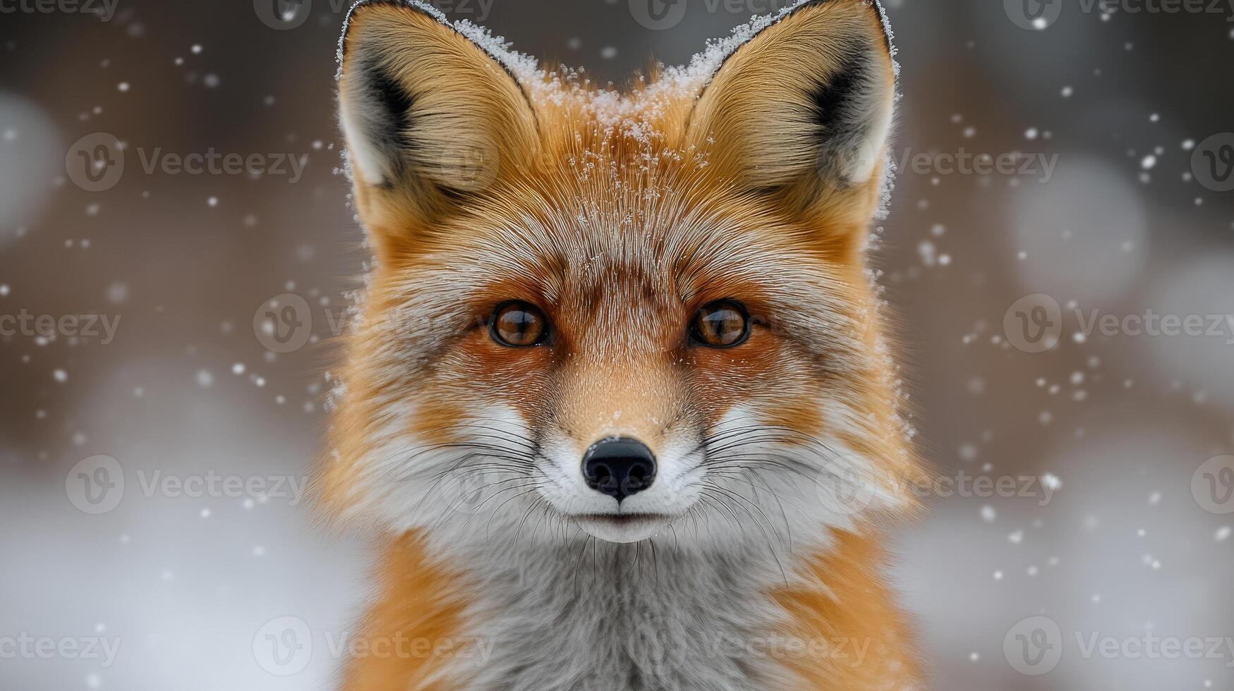 Red fox posing in the forest with sunlight on fur photo