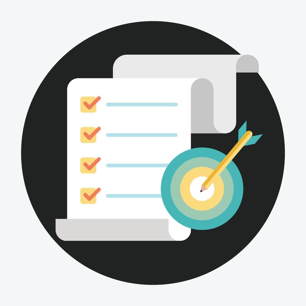 Aim target icon collection. planning, aim target, tasks symbol vector