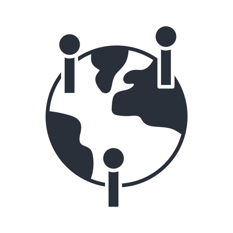 global distribution icons flat solid style vector
