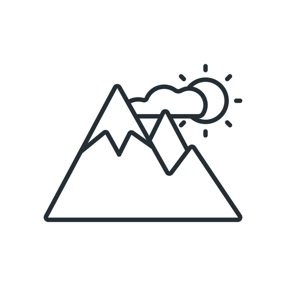 Mountain icons isolated on White Background. Flat style design vector