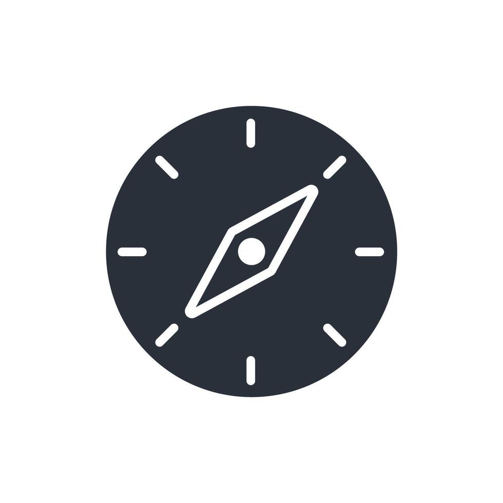 compass icons flat solid style vector