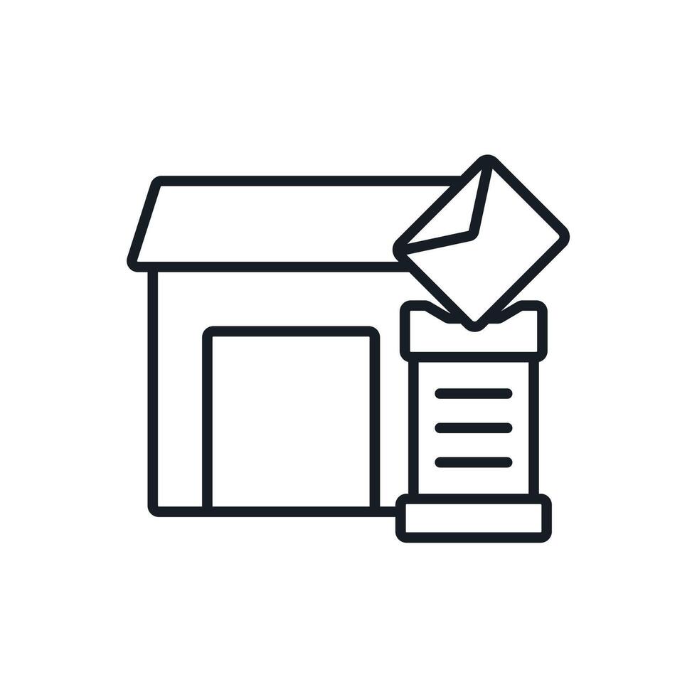 post icons line Flat style design vector