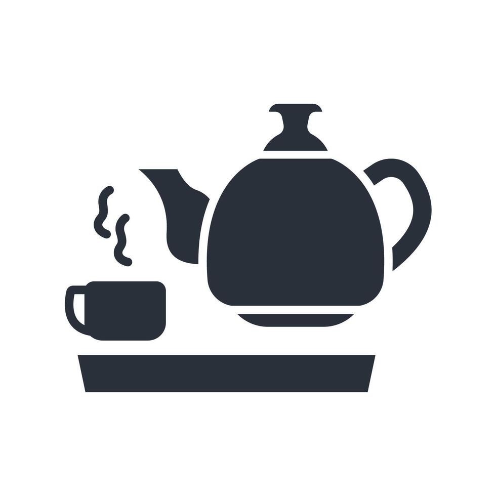 tea icons flat solid style vector