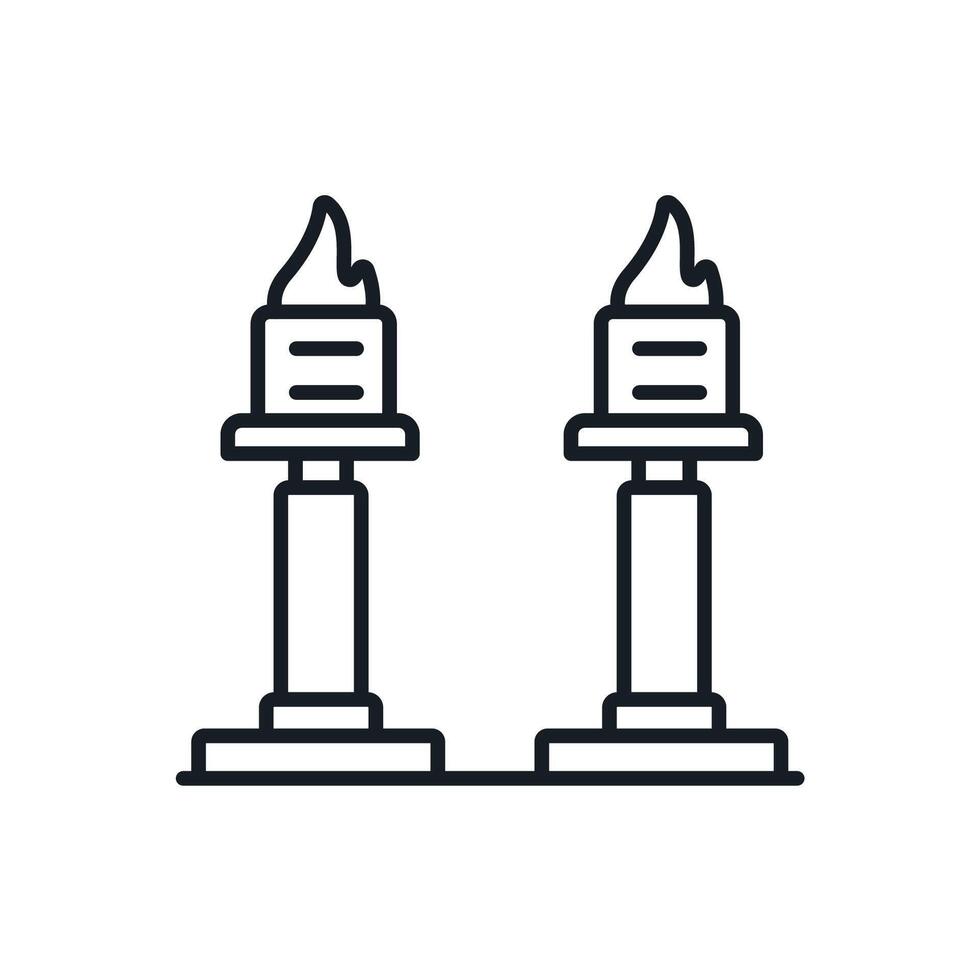 monument icons line Flat style design vector