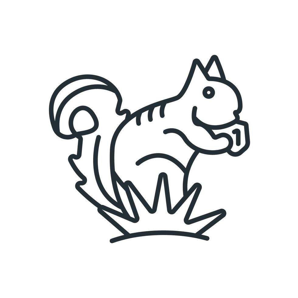 squirrel icons line Flat style design vector
