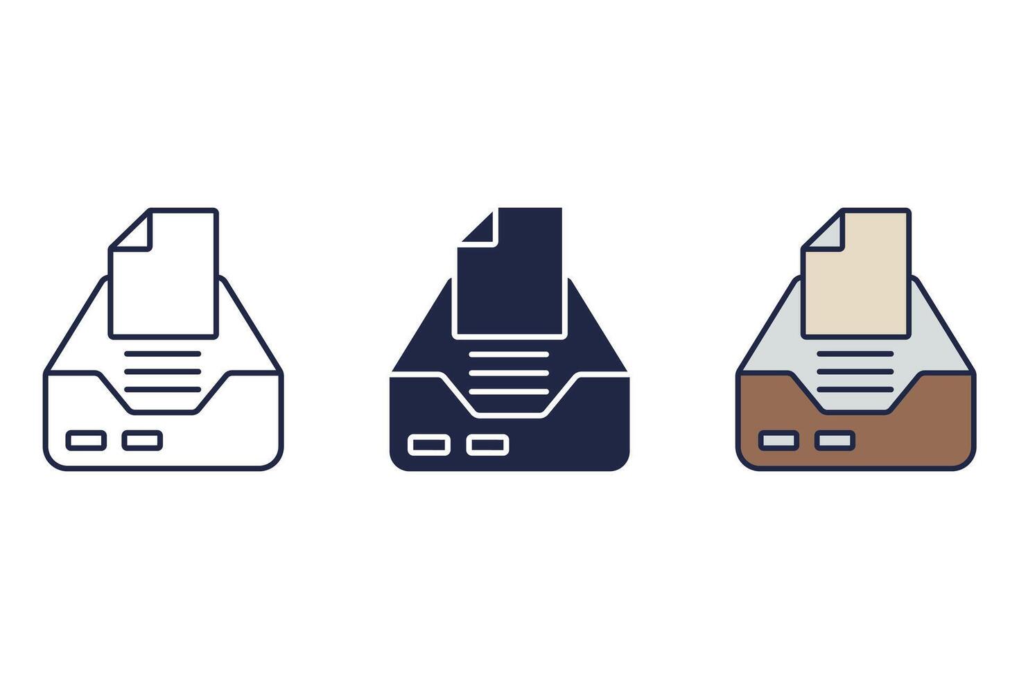 storage line design style icons vector