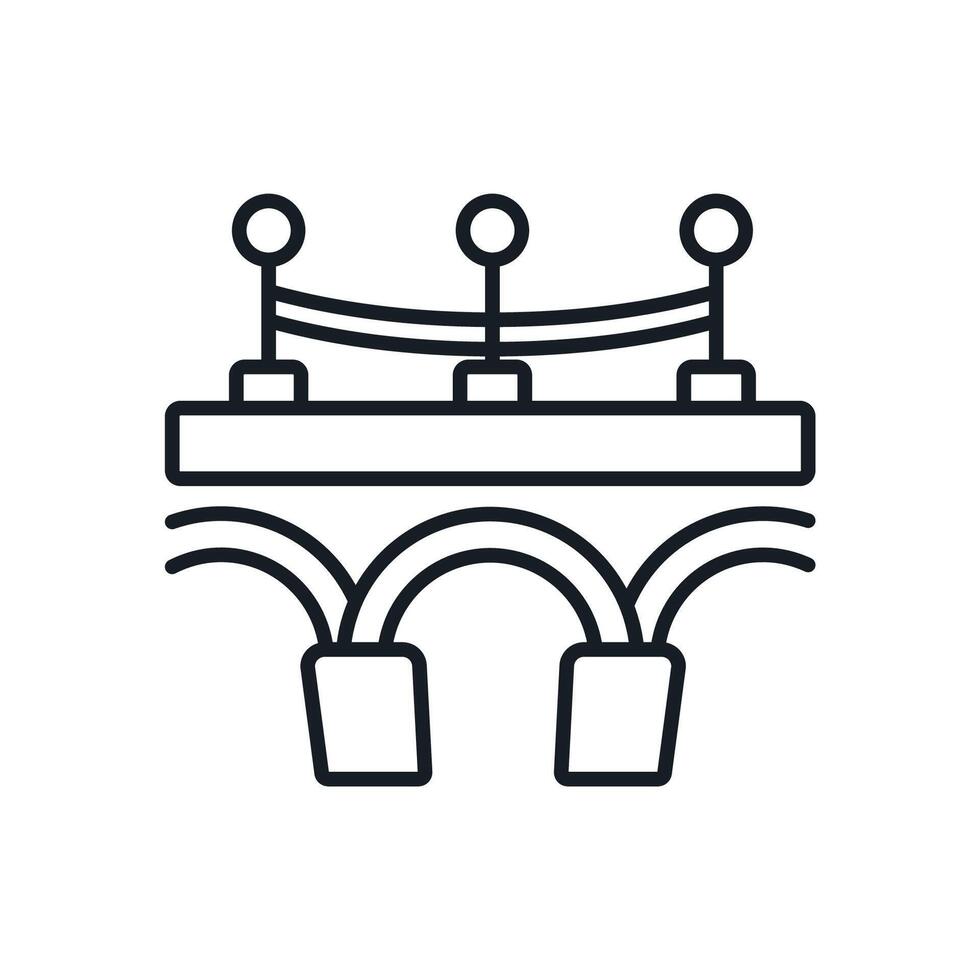bridge icons line Flat style design vector