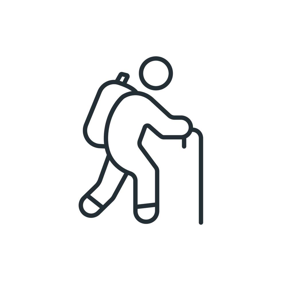hiking icons line Flat style design vector