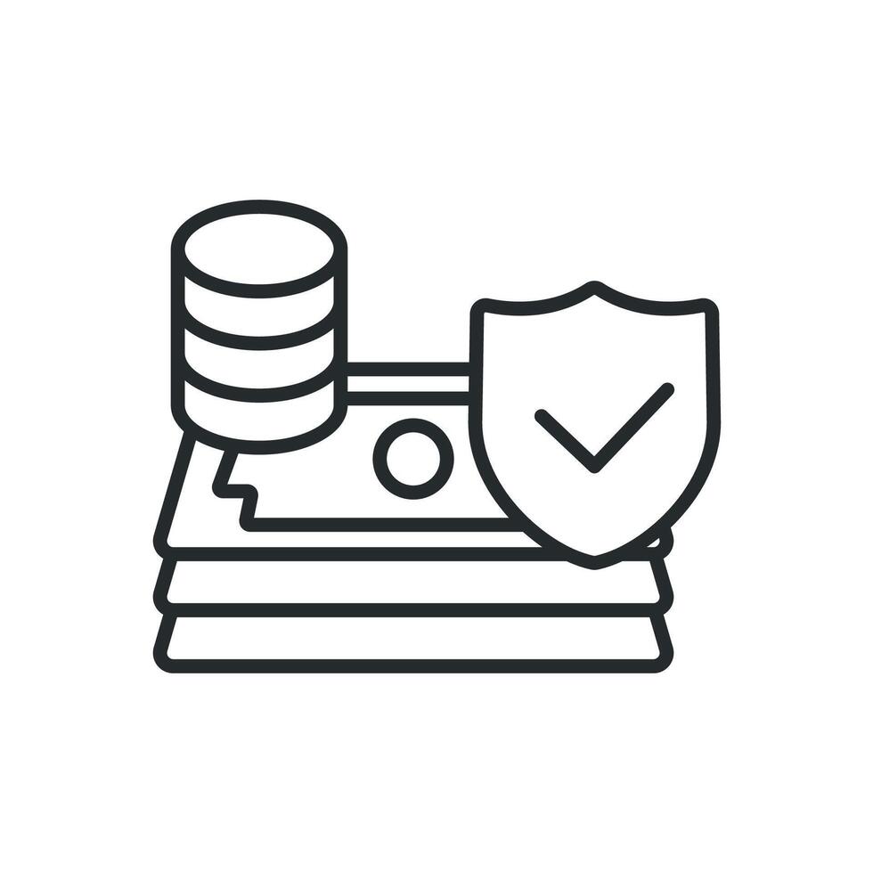 secure transaction icons line vector